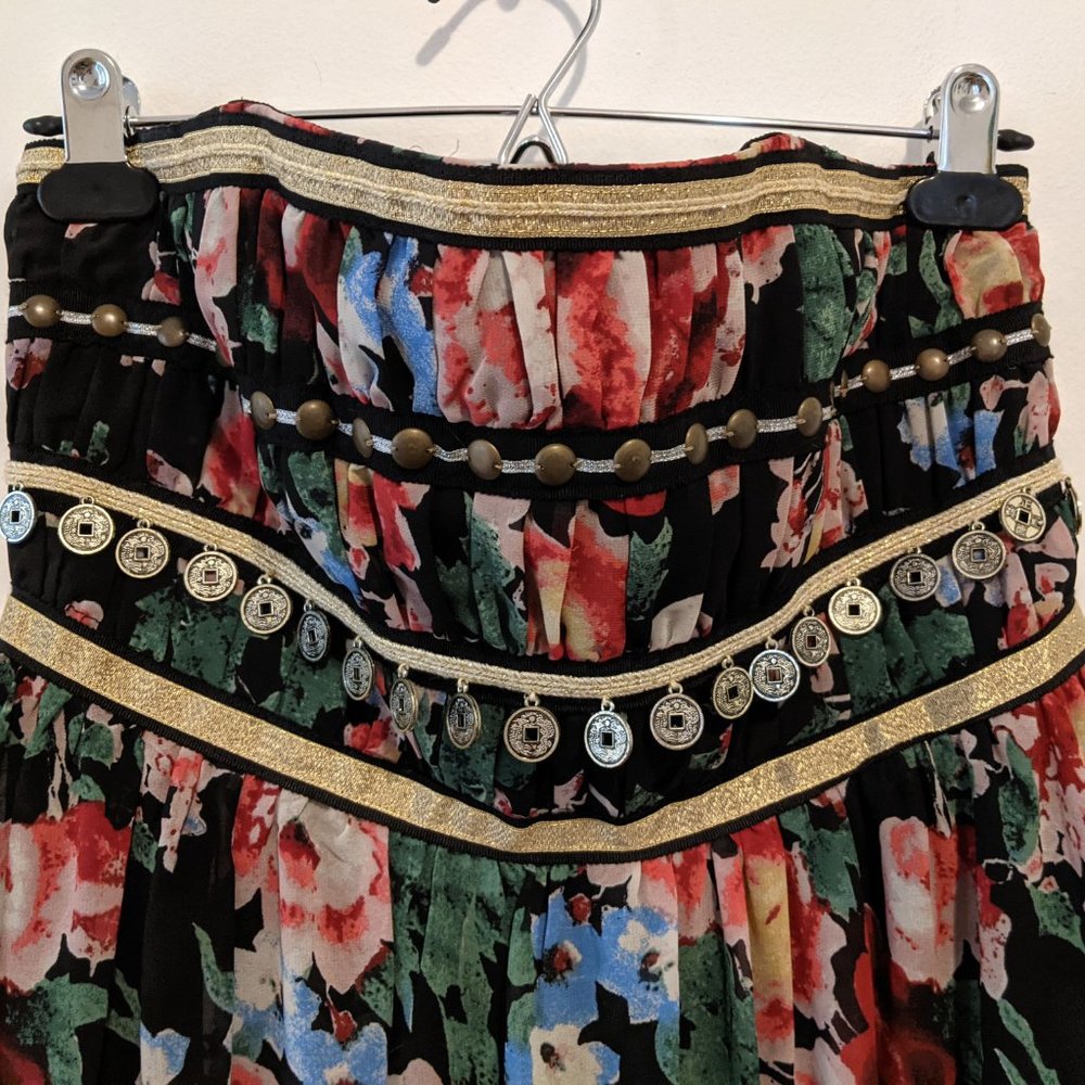Boho Coin Detail Floral Maxi Dress - Picture 2 of 6
